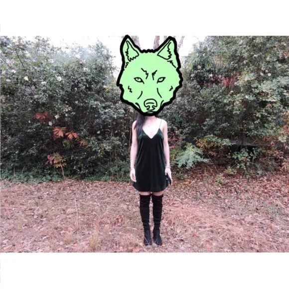 Cotton Candy LA Forrest Green Grinch Velvet Tank Dress - Picture 3 of 5